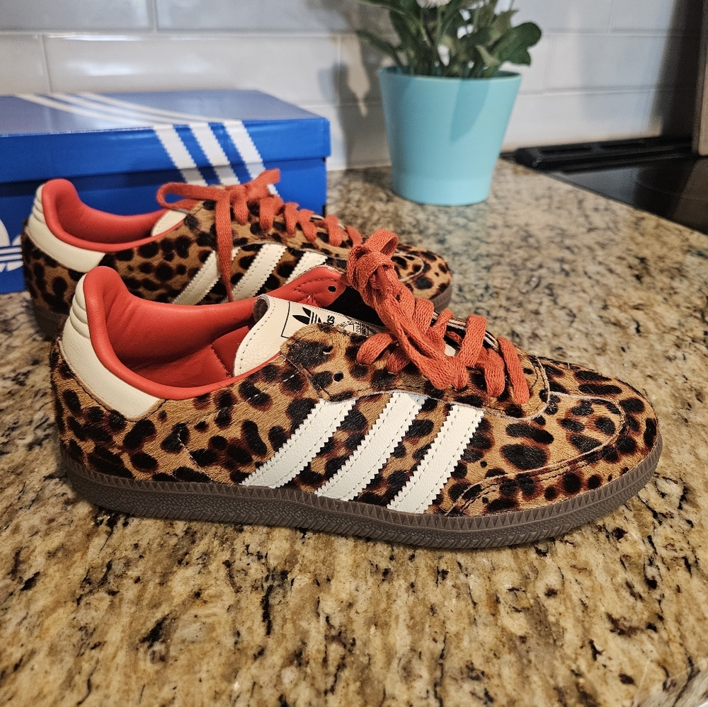 Adidas Originals Samba Leopard Print and Orange Accents, 7 - Picture 2 of 9